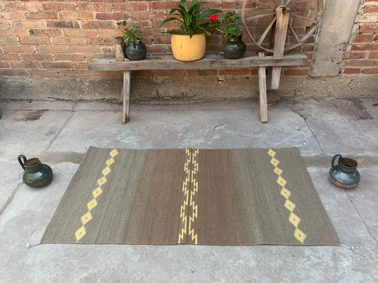 Sombra del Desierto – Handwoven Wool Rug from Oaxaca