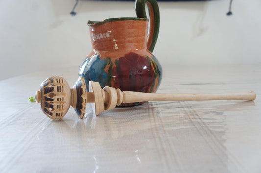 Abuelita Frother and Pitcher  – Handcrafted Molinillo Whisk and Pitcher for Mexican Hot Chocolate
