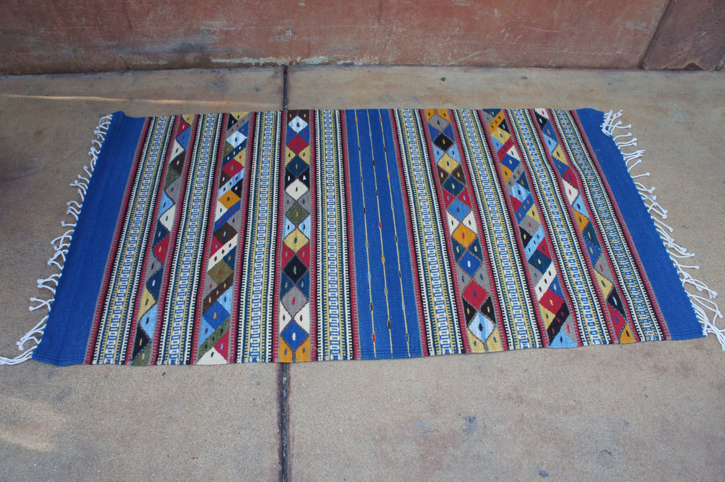 Diamantes Azules Accent Rug  | Organic Natural Dyes | Zapotec rug