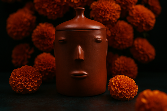 Rostro de Barro – | Handmade Barro Rojo Face Jar from San Marcos Tlapazola, Oaxaca | Huaje Art
