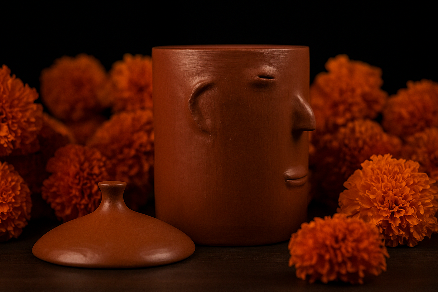 Rostro de Barro – | Handmade Barro Rojo Face Jar from San Marcos Tlapazola, Oaxaca | Huaje Art