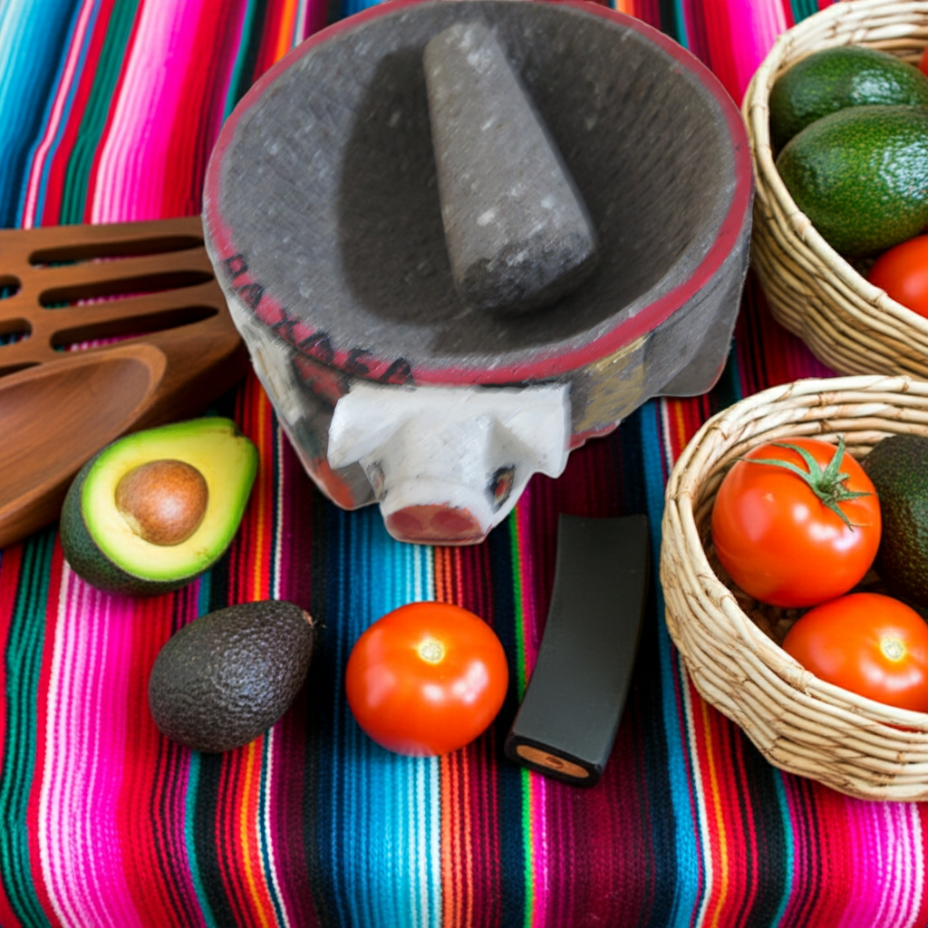 Molcajete “El Puerquito de Fuego” – Handcarved Pig Molcajete from Oaxaca | Huaje Art