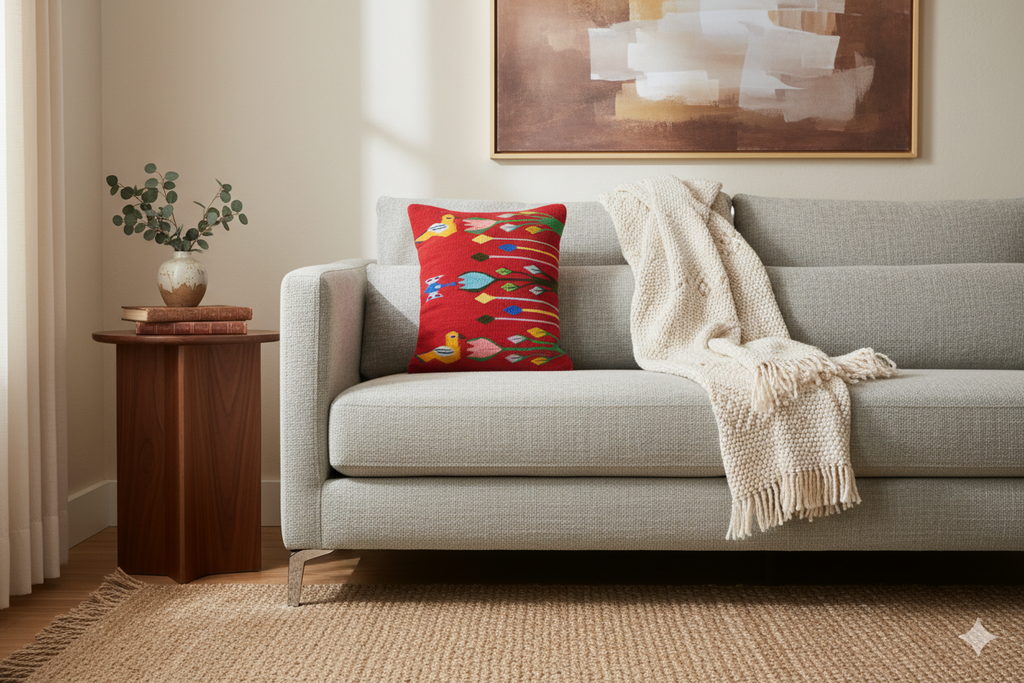 Jardín de la Vida – Handwoven Oaxacan Pillow Cover