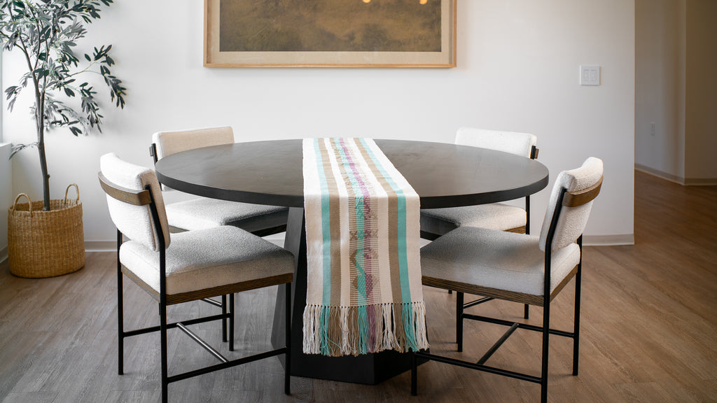 Sendero Table Runner - Bosque on dining table