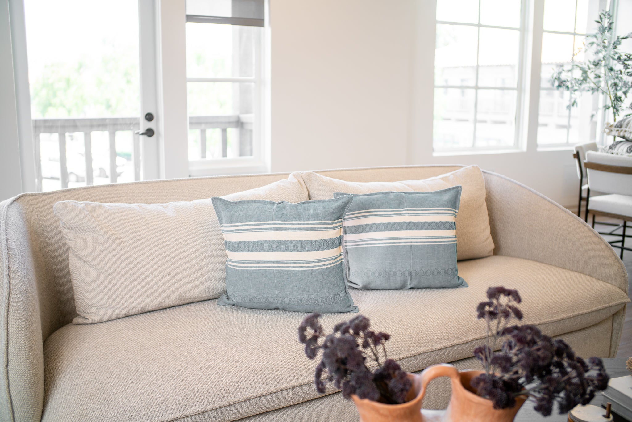Nube Pillow Cover styled on sofa